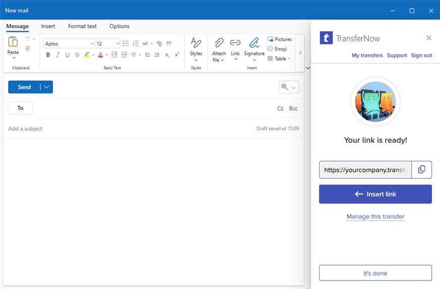 TransferNow Outlook